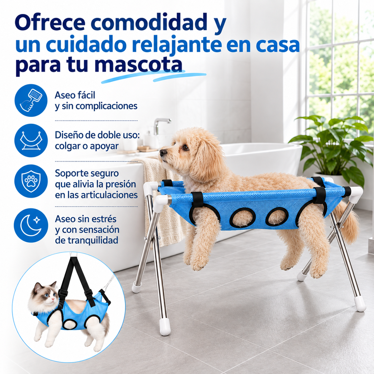 Hamaca de Baño para Perros y Gatos